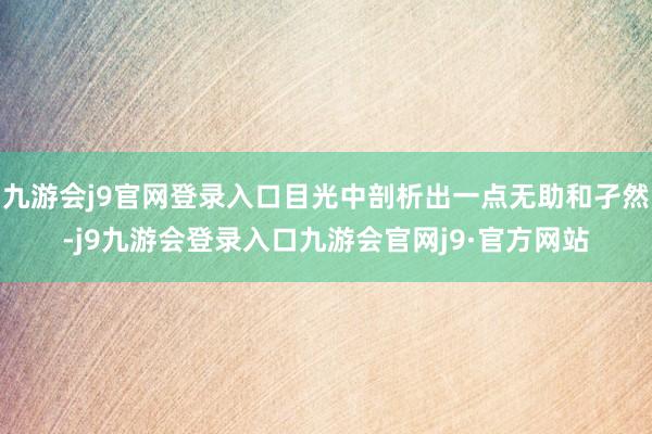 九游会j9官网登录入口目光中剖析出一点无助和孑然-j9九游会登录入口九游会官网j9·官方网站