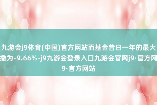 九游会j9体育(中国)官方网站而基金昔日一年的最大回撤为-9.66%-j9九游会登录入口九游会官网j9·官方网站